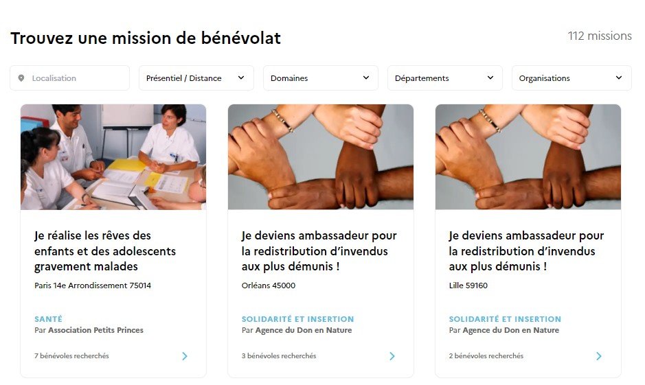 visuel offres de bénévolat - sur infodon.fr - 9 octobre 2024