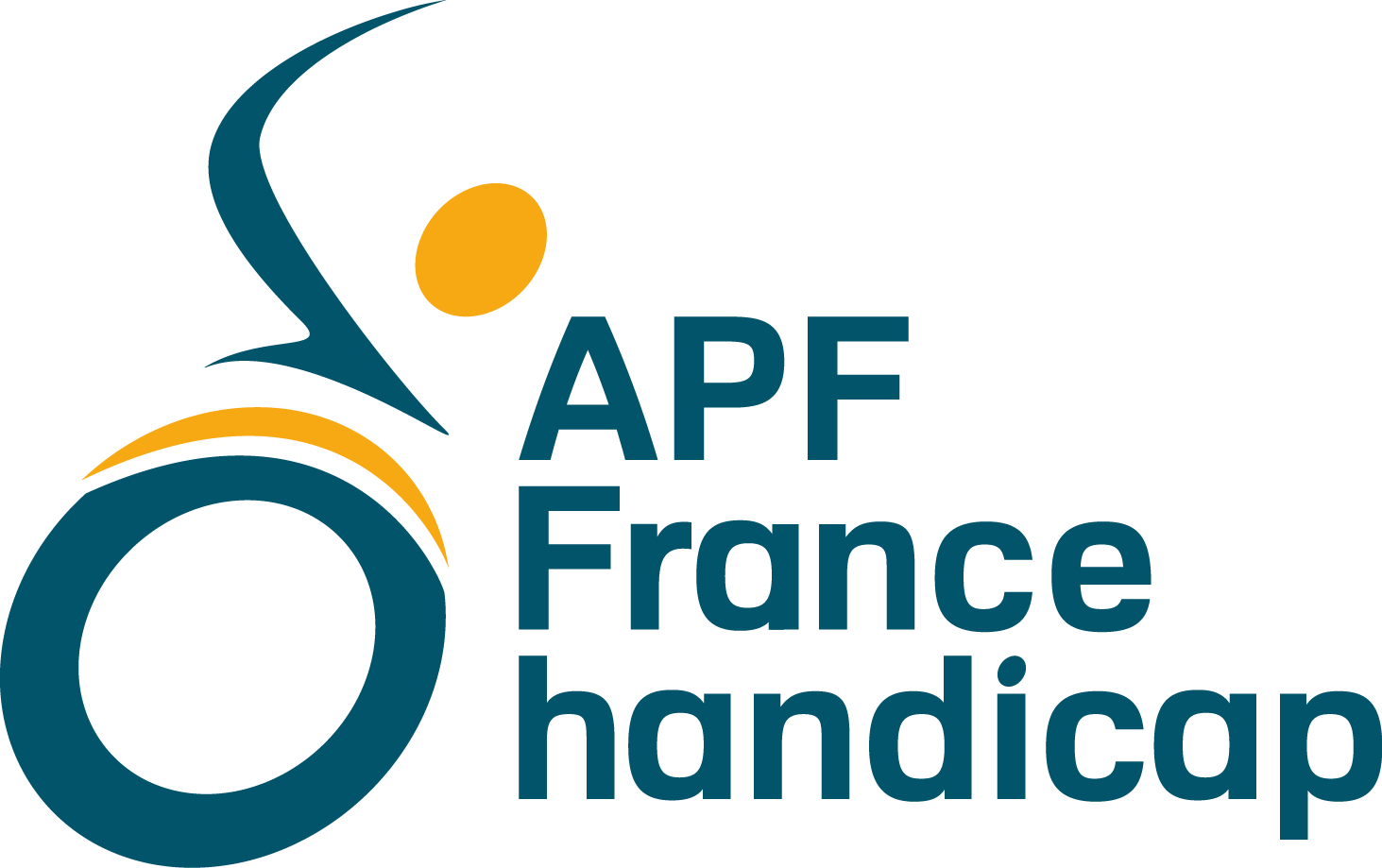 Logo bloc APF France handicap bichromie