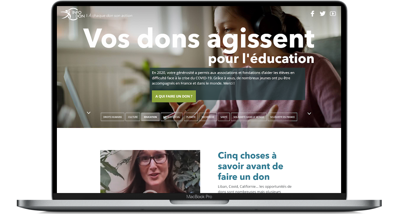 Landing page Vos Dons Agissent