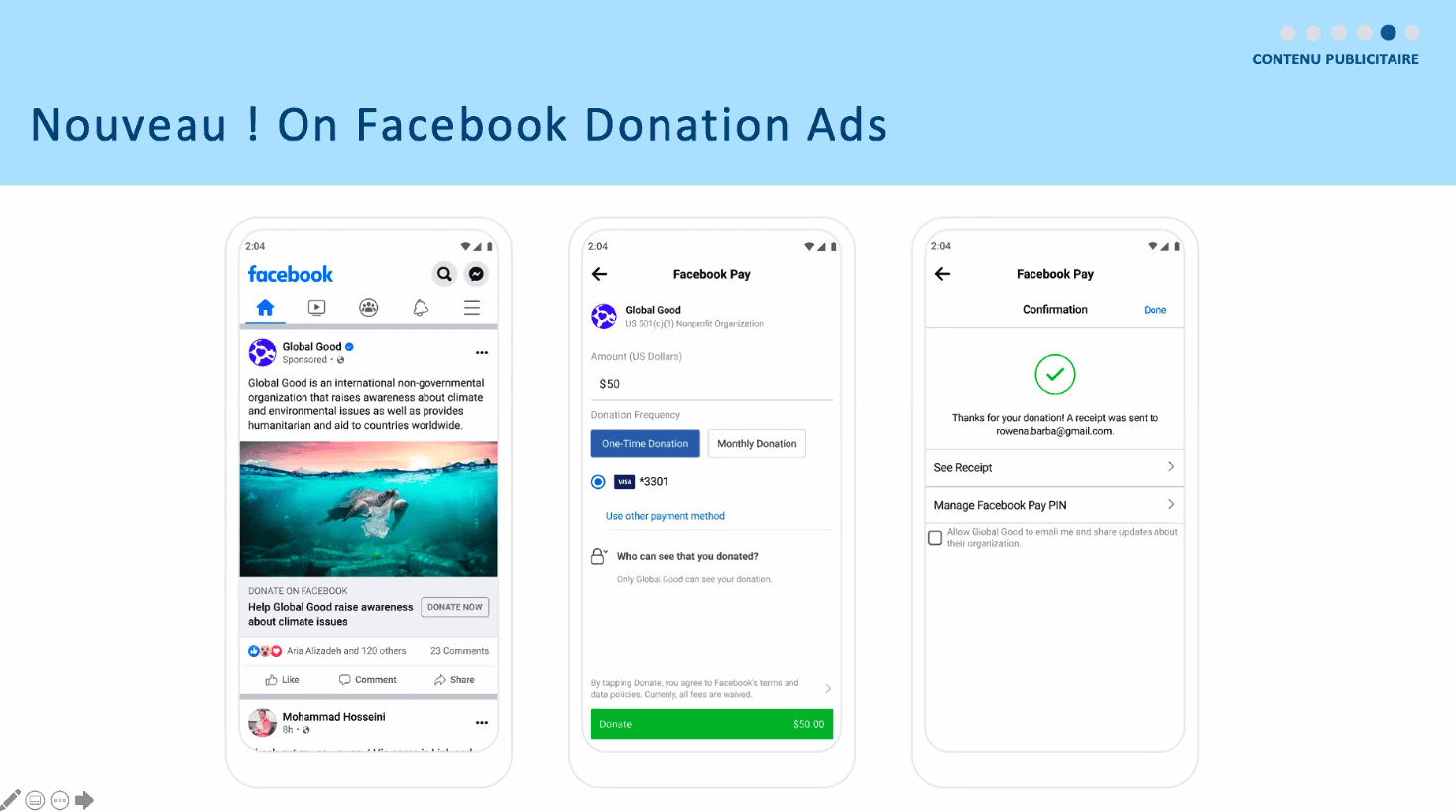 Nouveau outil de collecte le facebook donation ads