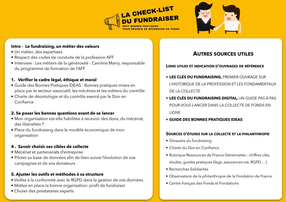 sources et bibliographie check list du fundraiser