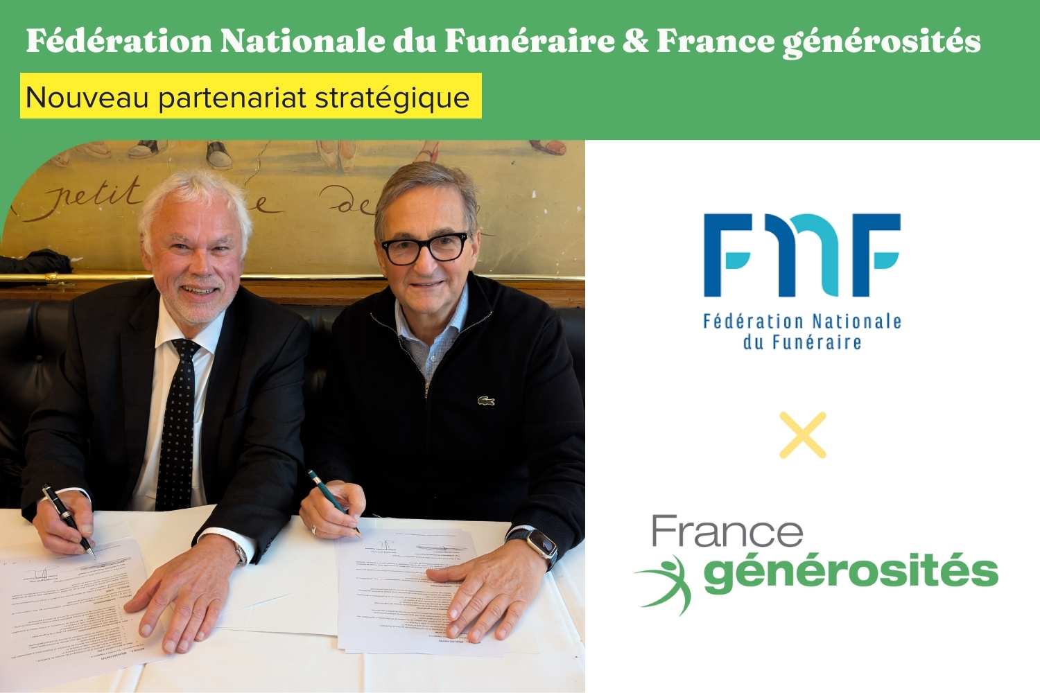 Partenariat Fédération nationale du funéraire et france générosités - couverture