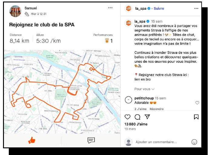 exemple SPA - secteur associatif sur les réseaux sociaux - visibrain
