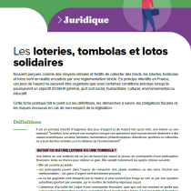 Les loteries, tombolas et lotos solidaires